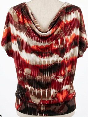 Worthington Blouse Medium Artwear Casual Colorful Comfy Top